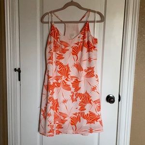 J. Crew Tropical Floral Orange & White Dress